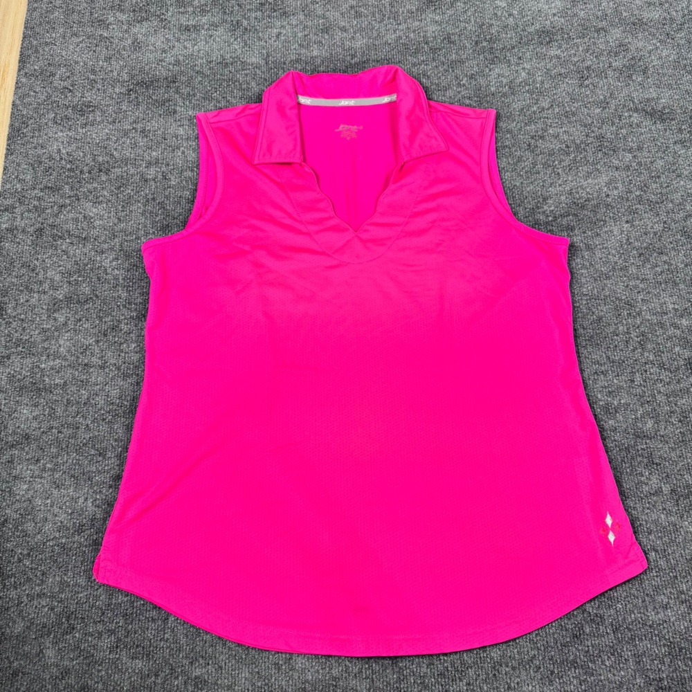 Women's Golf Polo Tank XL Jofit Sleeveless Bright Pink Performance Top